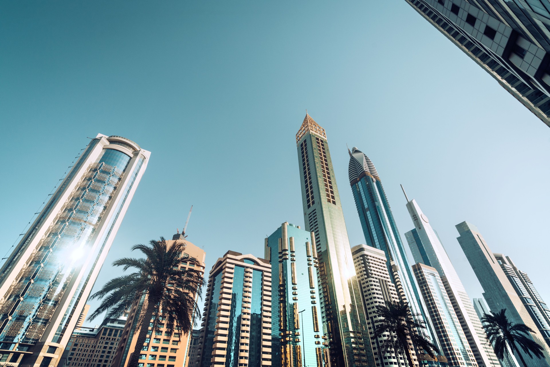 Modern Dubai Skyscrapers in Sheikh Zayed Road Modern Dubai Skyscrapers in Sheikh Zayed Road